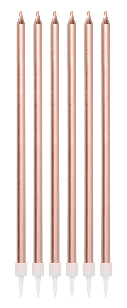16 candeline oro rosa metallizzato