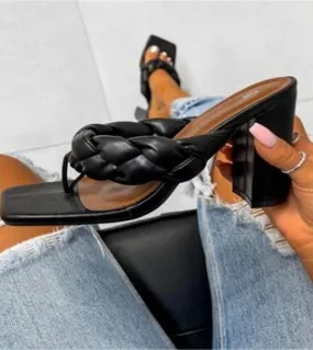 2022 sandali da donna estivi punta quadrata tacco da donna ciabatte sandali con tacco alto pantofole moda femminile scarpe da do