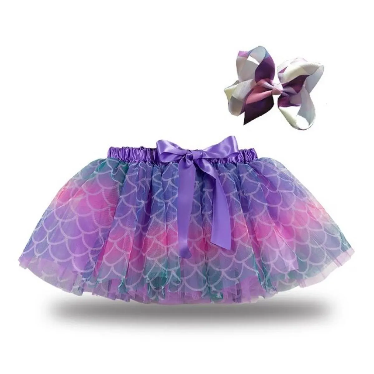 2023 nuova gonna tutu arcobaleno maglia estiva vestiti per bambina tulle ragazze festa danza colorata Mini Pettiskirt balletto c