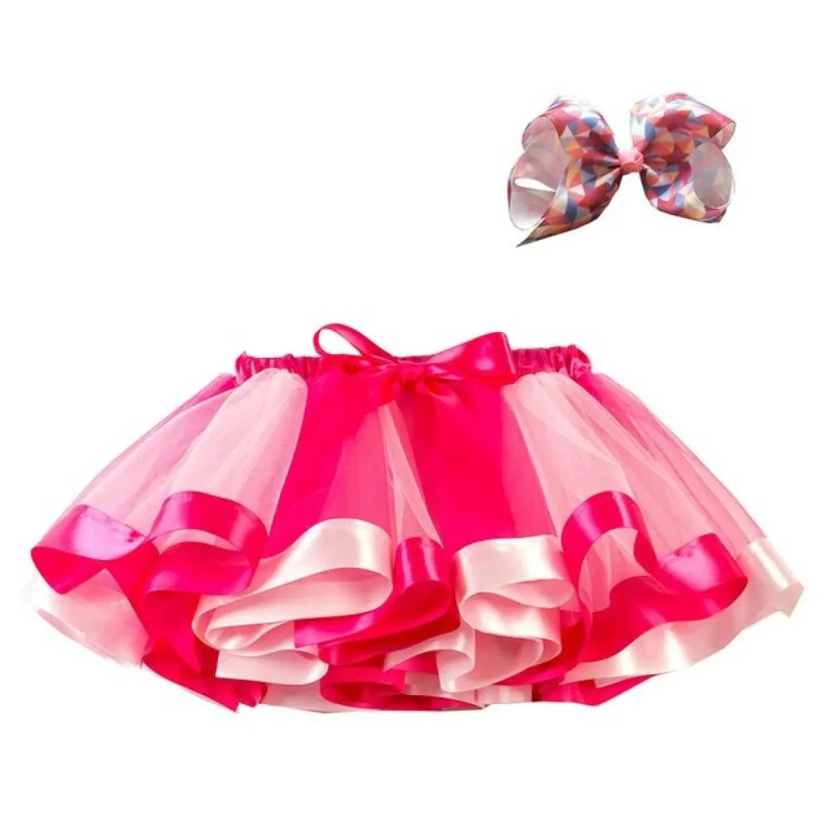 2023 nuova gonna tutu arcobaleno maglia estiva vestiti per bambina tulle ragazze festa danza colorata Mini Pettiskirt balletto c