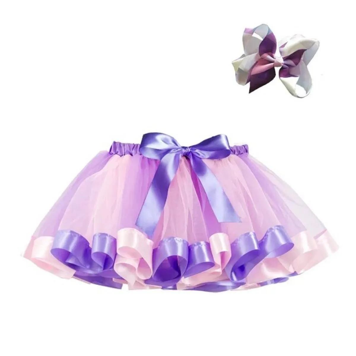 2023 nuova gonna tutu arcobaleno maglia estiva vestiti per bambina tulle ragazze festa danza colorata Mini Pettiskirt balletto c