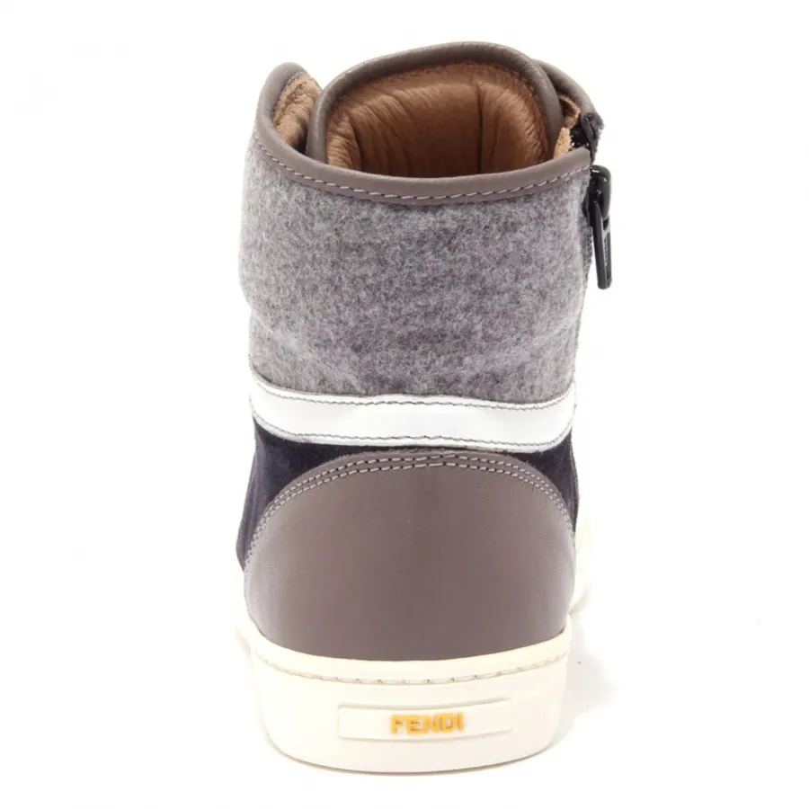 9753AI sneaker bimbo boy FENDI kids suede/textile shoes blue/grey