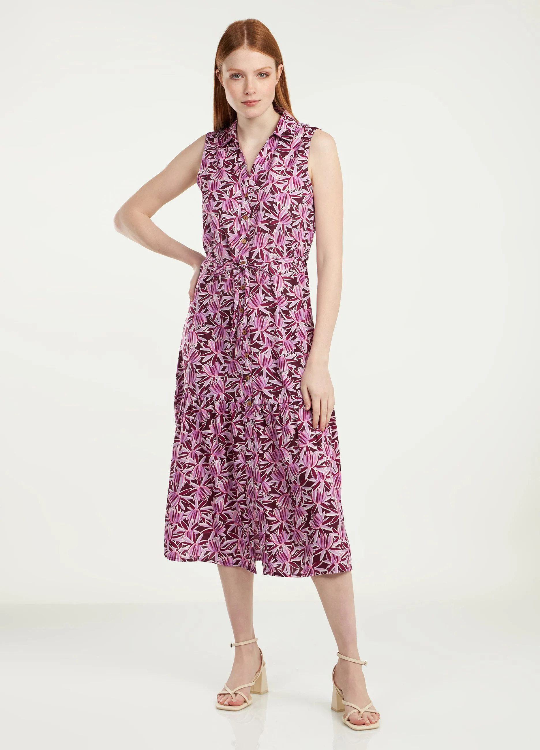 Abito lungo smanicato donna