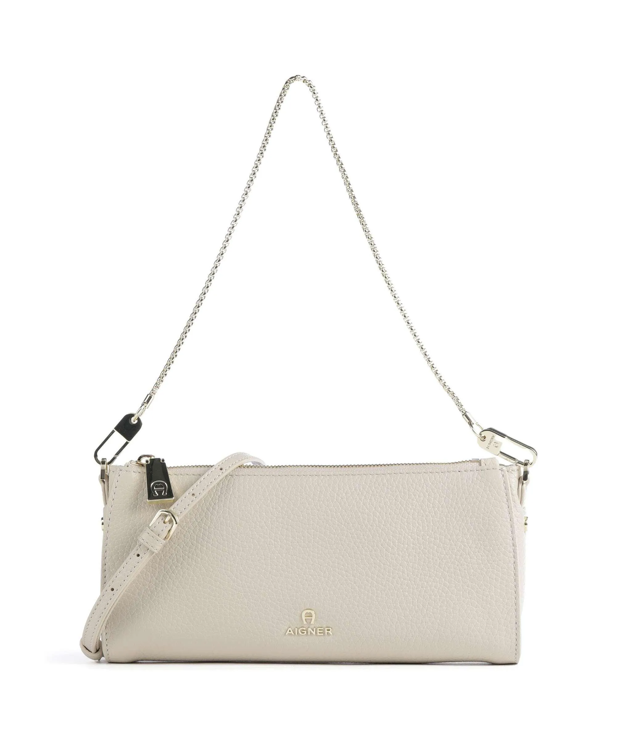  Aigner Ivy S Borsa a spalla pelle di vacchetta grana avorio  