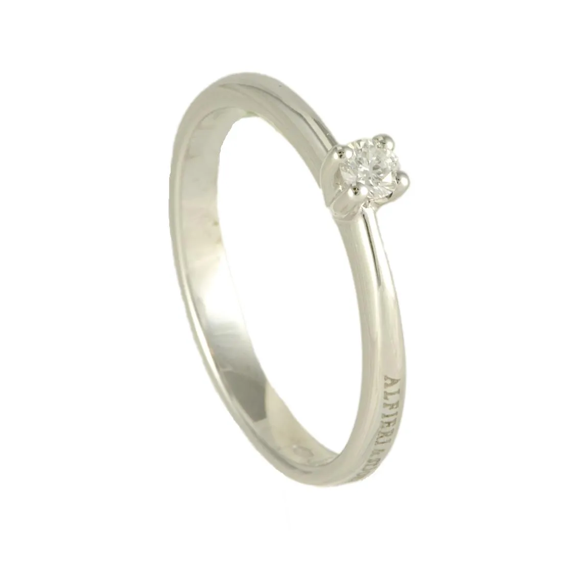 ANELLO IN ORO BIANCO E DIAMANTE CT 0,2 MIS 15