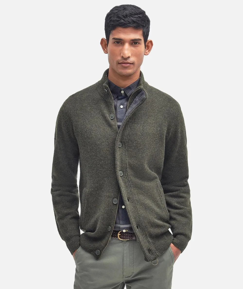 BARBOUR--Cardigan con Zip Patch