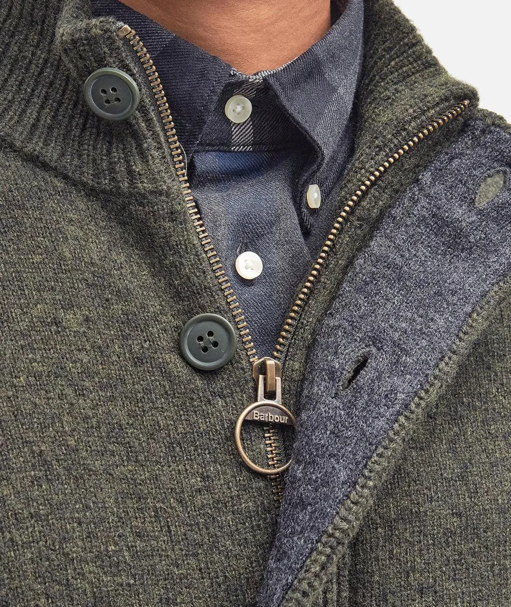 BARBOUR--Cardigan con Zip Patch