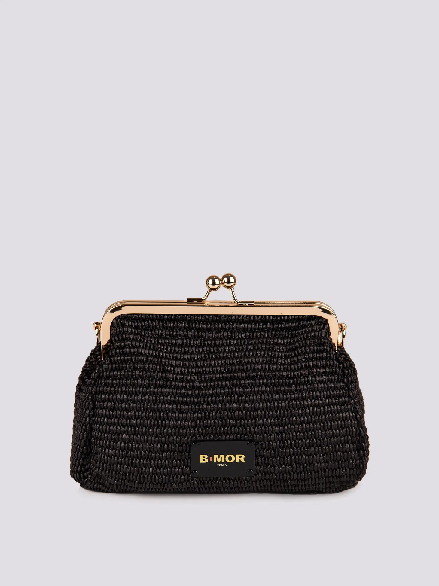 BORSA CLUTCH IN RAFIA NERA PUFFY