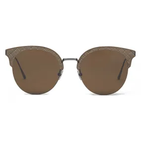 Bottega Veneta - Occhiali da Sole Cat Eye in Metallo - Brown - Occhiali da Sole - Bottega Veneta Eyewear