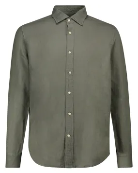 Camicia Flynn lino cotone verde