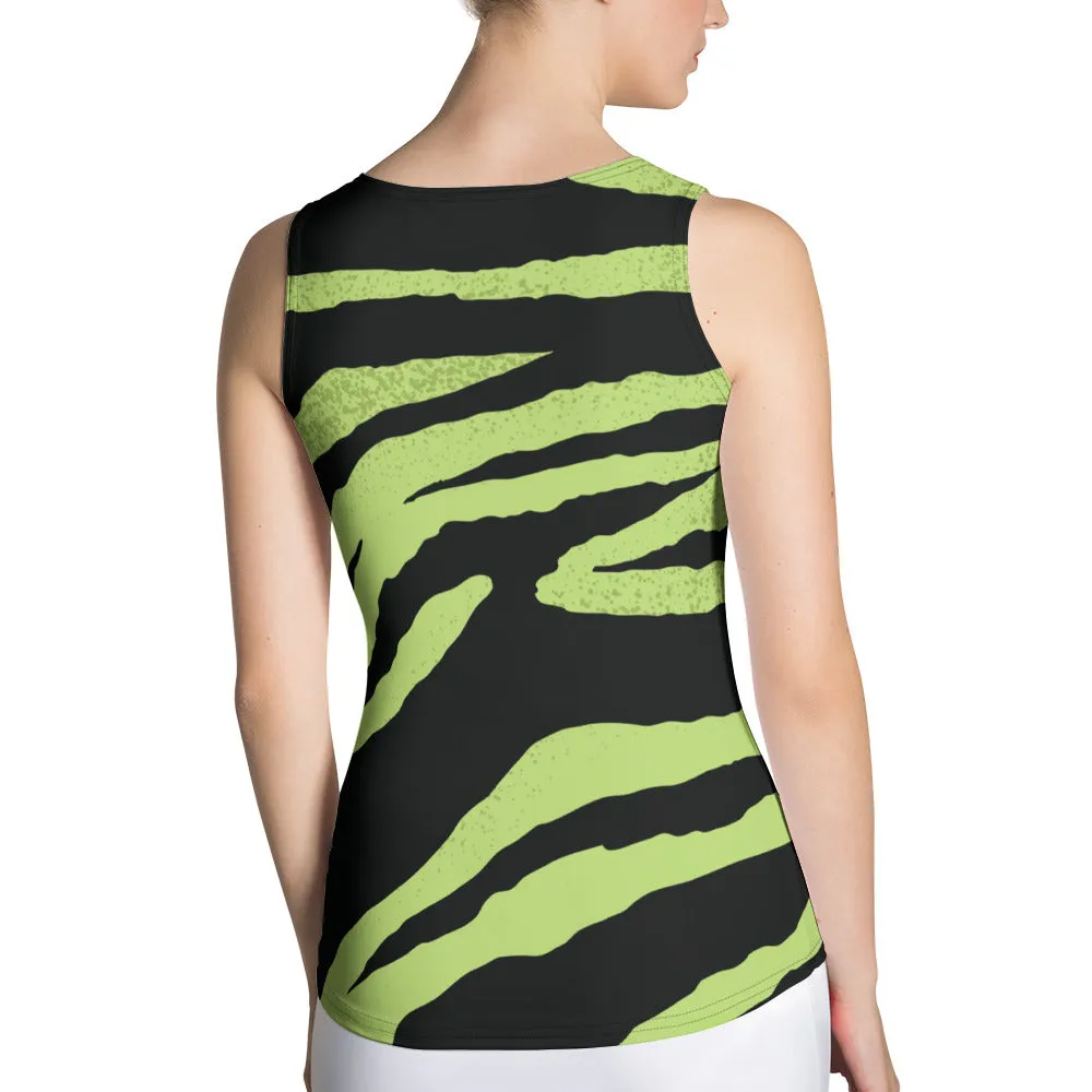 Canotta da donna con zebrato verde