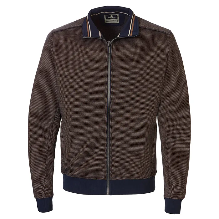 Cardigan Baileys con zip a scacchiera Marrone