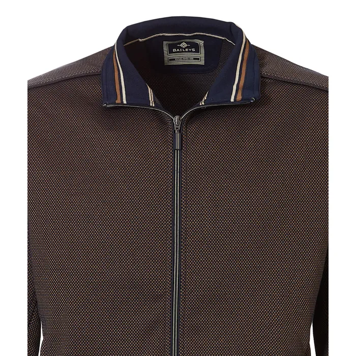 Cardigan Baileys con zip a scacchiera Marrone