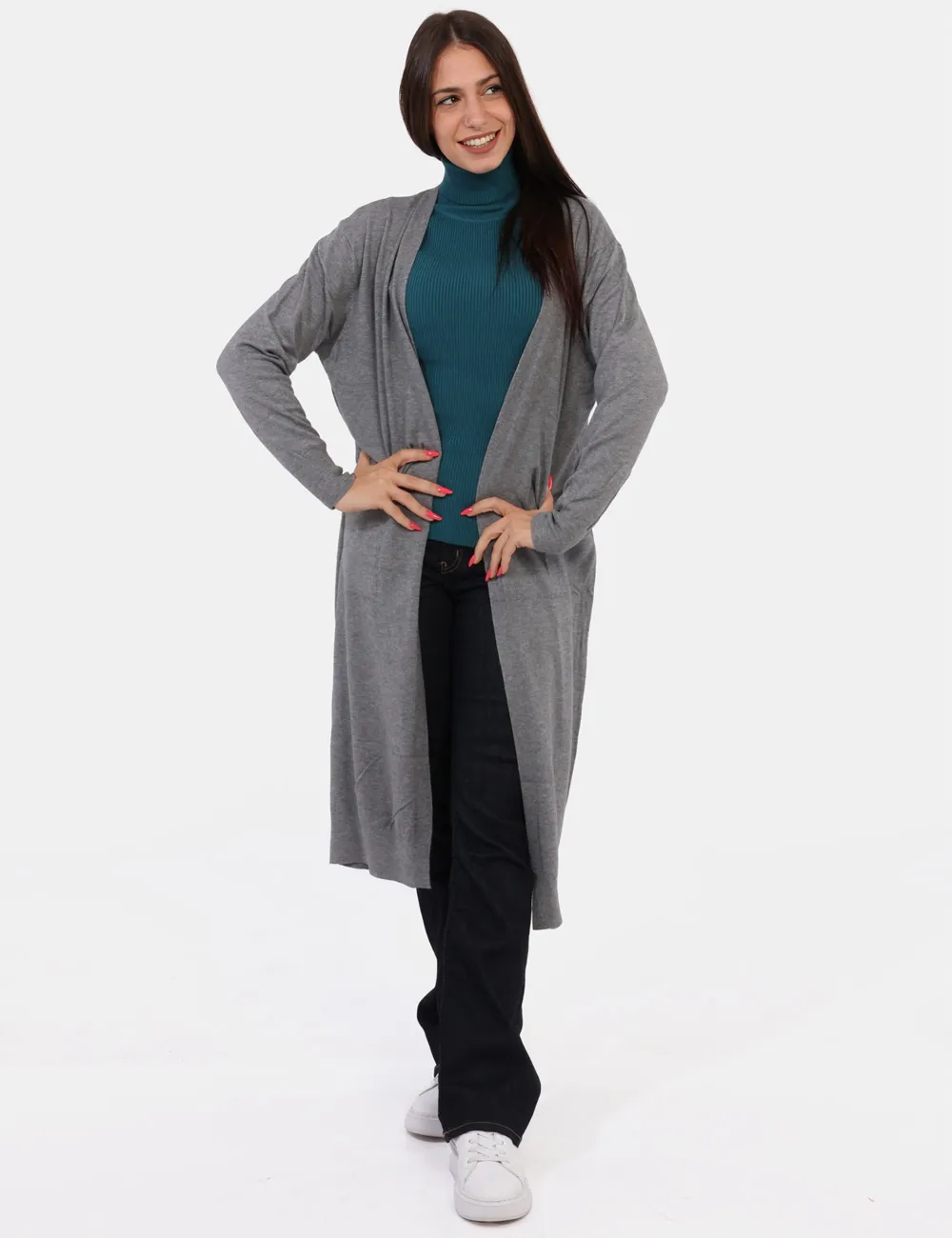 Cardigan Materica Grigio