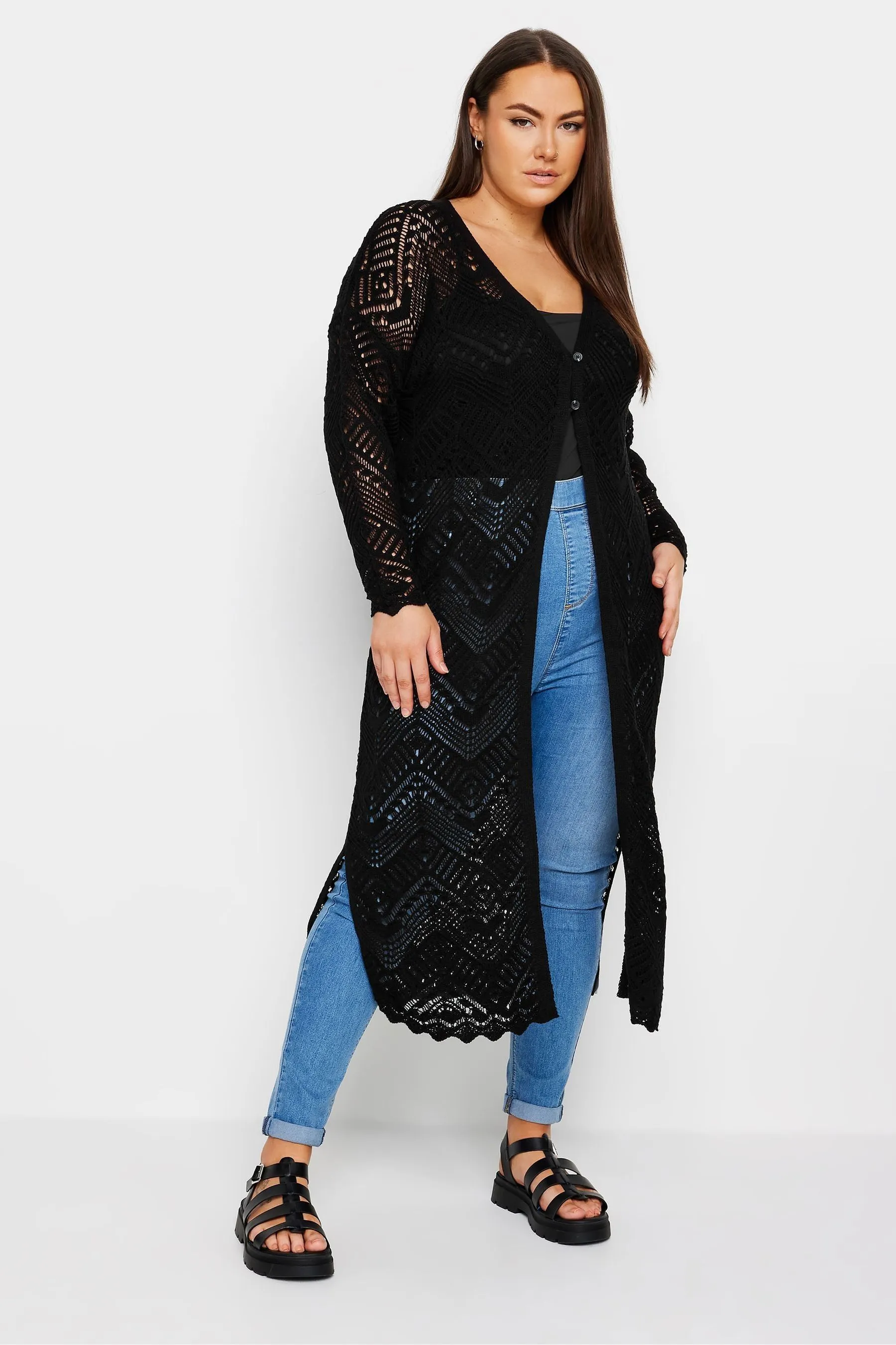 Cardigan maxi all'Yours Curve all'uncinetto