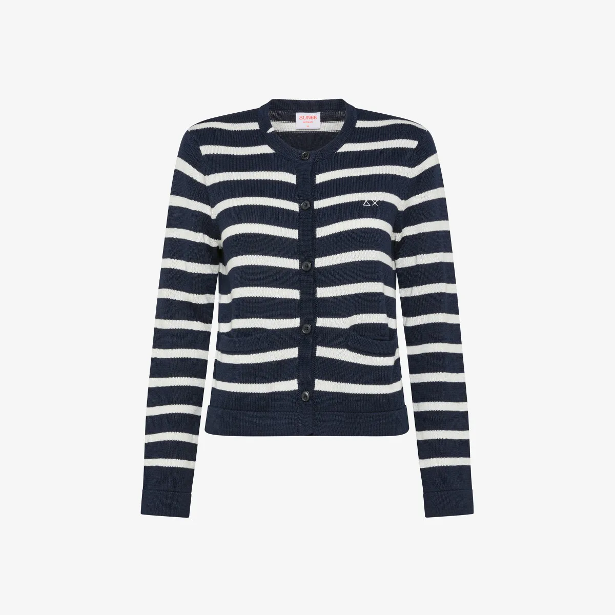 CARDIGAN STRIPES L/S NAVY BLUE/BIANCO PANNA