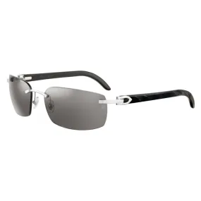 Cartier - Ovali - Corno di Bufalo Nero Marmorizzato Platino Grigio - C de Cartier - Occhiali da Sole - Cartier Eyewear