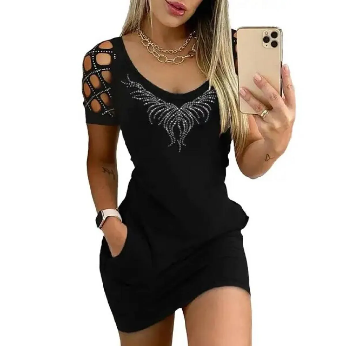 Club Hip Vestito Per Le Donne 2023 Estate Slim Fit Gonna Corta Elegante Pullover Femminile  Crop Abiti Midi Vestido Ragazza C