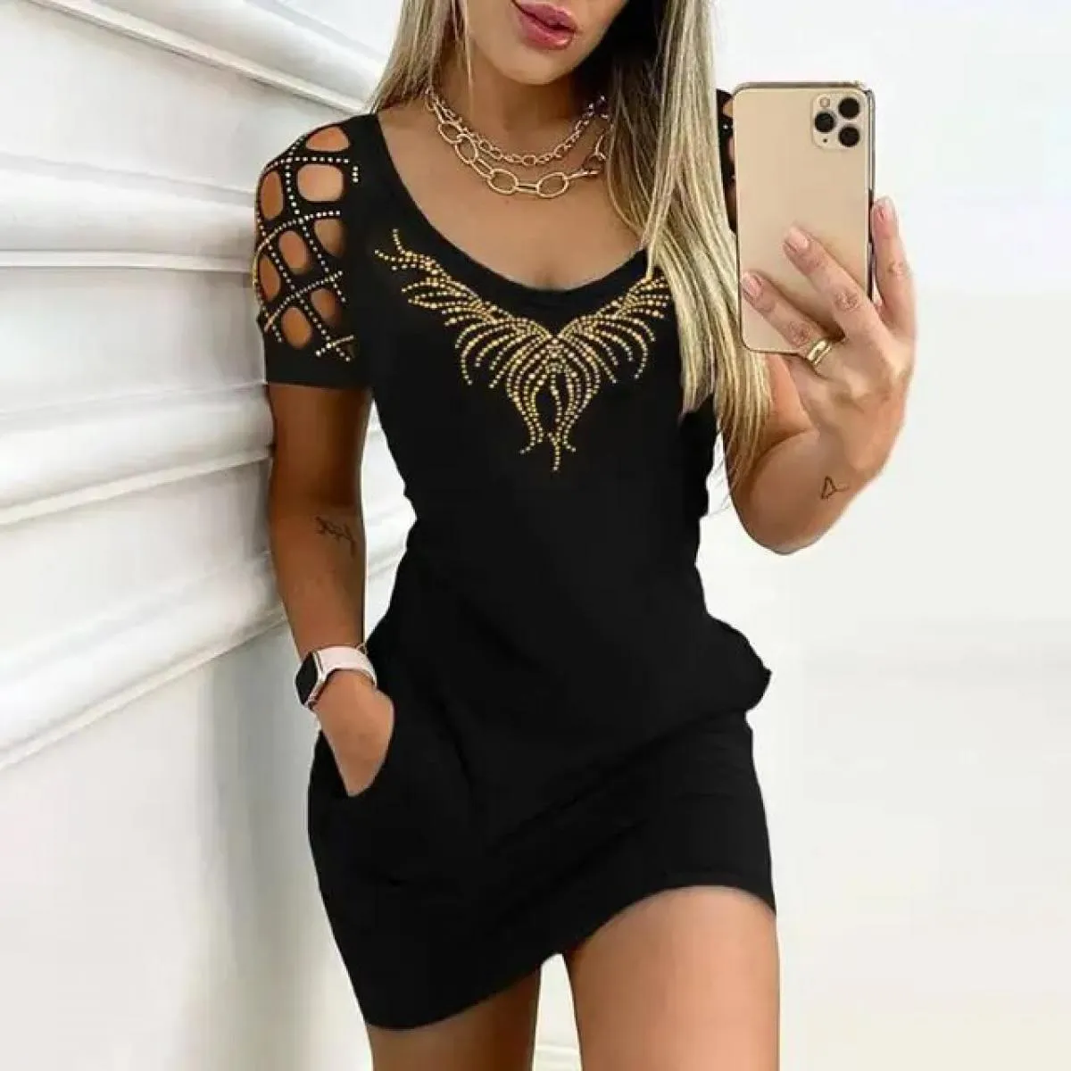 Club Hip Vestito Per Le Donne 2023 Estate Slim Fit Gonna Corta Elegante Pullover Femminile  Crop Abiti Midi Vestido Ragazza C