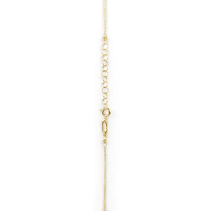 Collana in oro giallo con centrale di ambra ovale