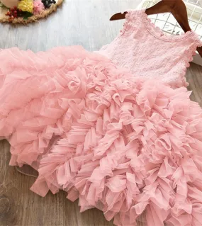 Cute Girls Pink Tuxedo Princess Dress Bambini Abiti con sottoveste in tulle a strati di paillettes per la festa di compleanno Ab