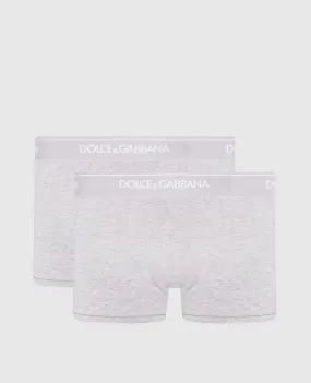 Dolce&Gabbana Un set di boxer grigi con motivo logo M9C07JONN95