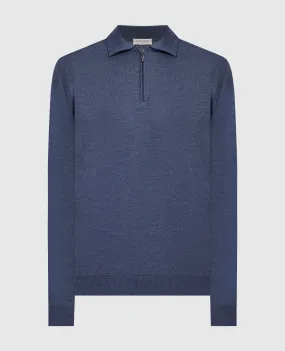 D'Uomo Milano Polo in lana merino blu 94394Z