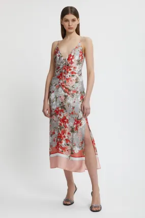 Ermanno Firenze SOTTOVESTE IN RASO CON STAMPA FOULARD FLOREALE