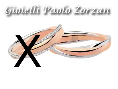 Fede Matrimoniale  POLELLO oro bianco e rosa 18 kt Ref. E 2833UBR