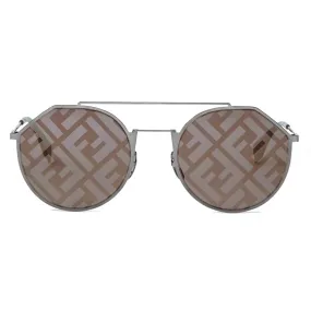 Fendi - Eyeline - Occhiali da Sole Rotondi Pilota - Grigio - Occhiali da Sole - Fendi Eyewear