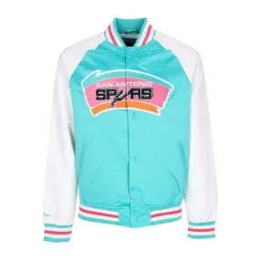 Giubbotto Bomber Uomo Nba Primetime Lw Satin Jacket Hardwood Classics Saaspu Teal
