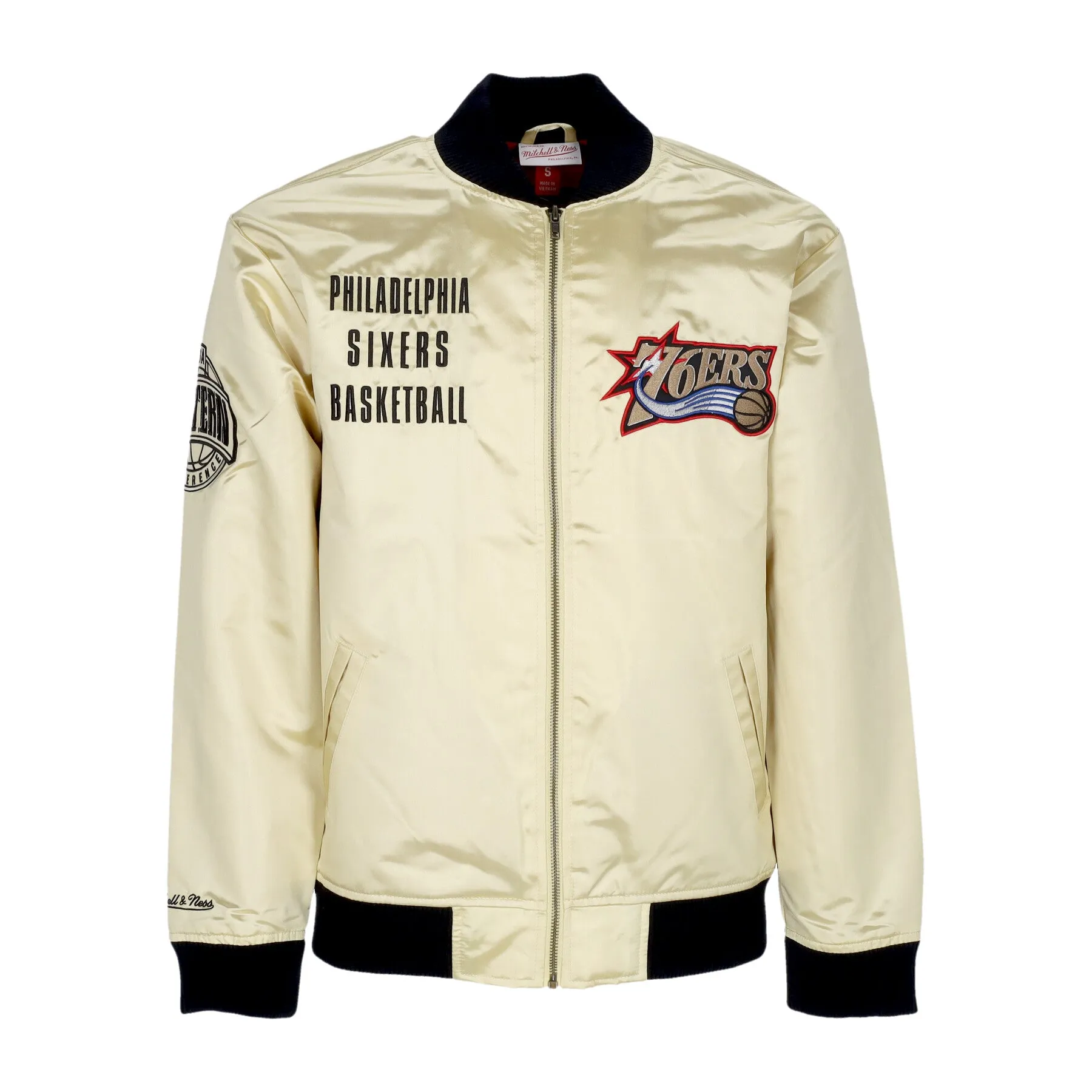Giubbotto Bomber Uomo Nba Team Og 2.0 Lightweight Satin Jacket Vintage Logo Phi76e Gold