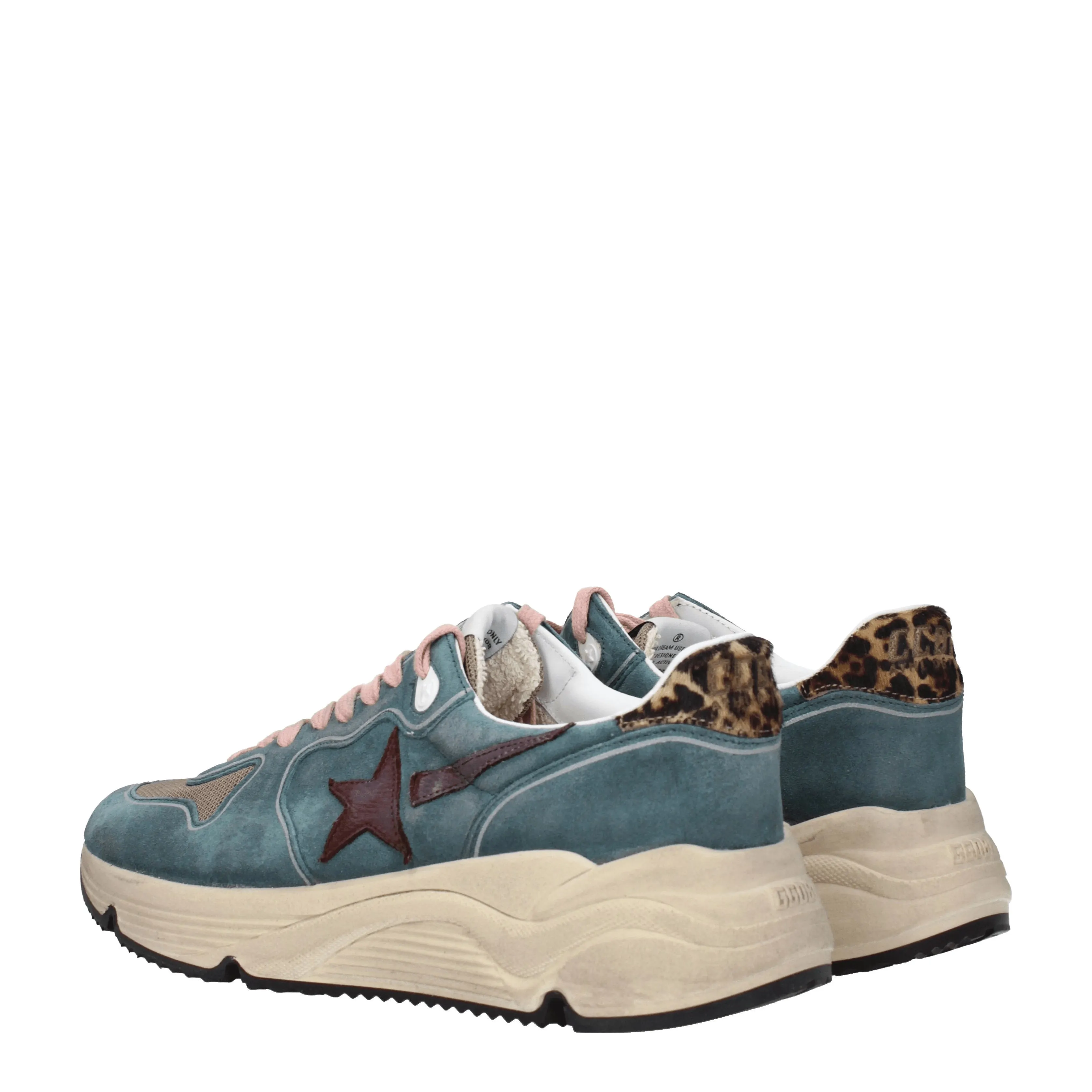 Golden Goose Sneakers Running sole Uomo Camoscio Verde/Verde Ultra Marino