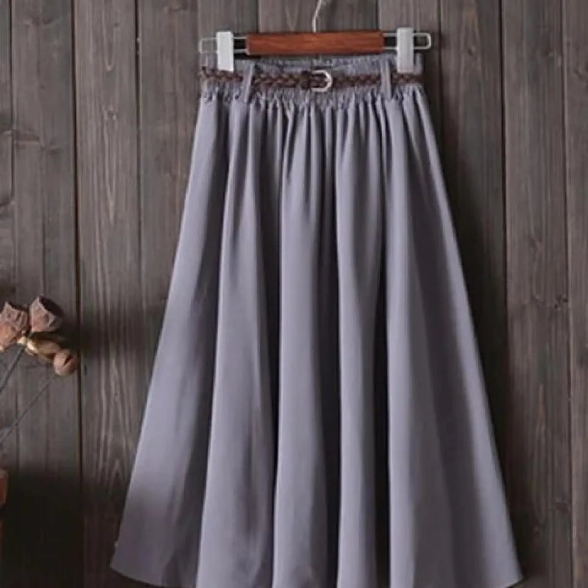 Gonna estiva midi al ginocchio da donna con cintura Gonna da donna a pieghe a vita alta da donna alla moda