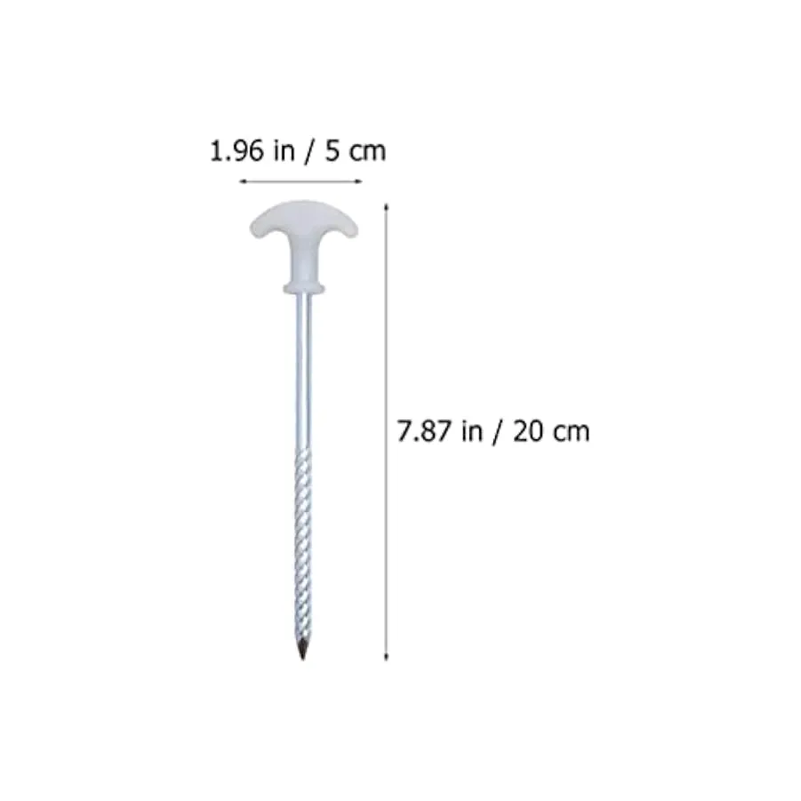 INOOMP 10 Pezzi di Palo della Tenda da Campeggio Coltivano nel Chiodo a Vite a Terra della Tenda Scura con Accessori per Tenda d