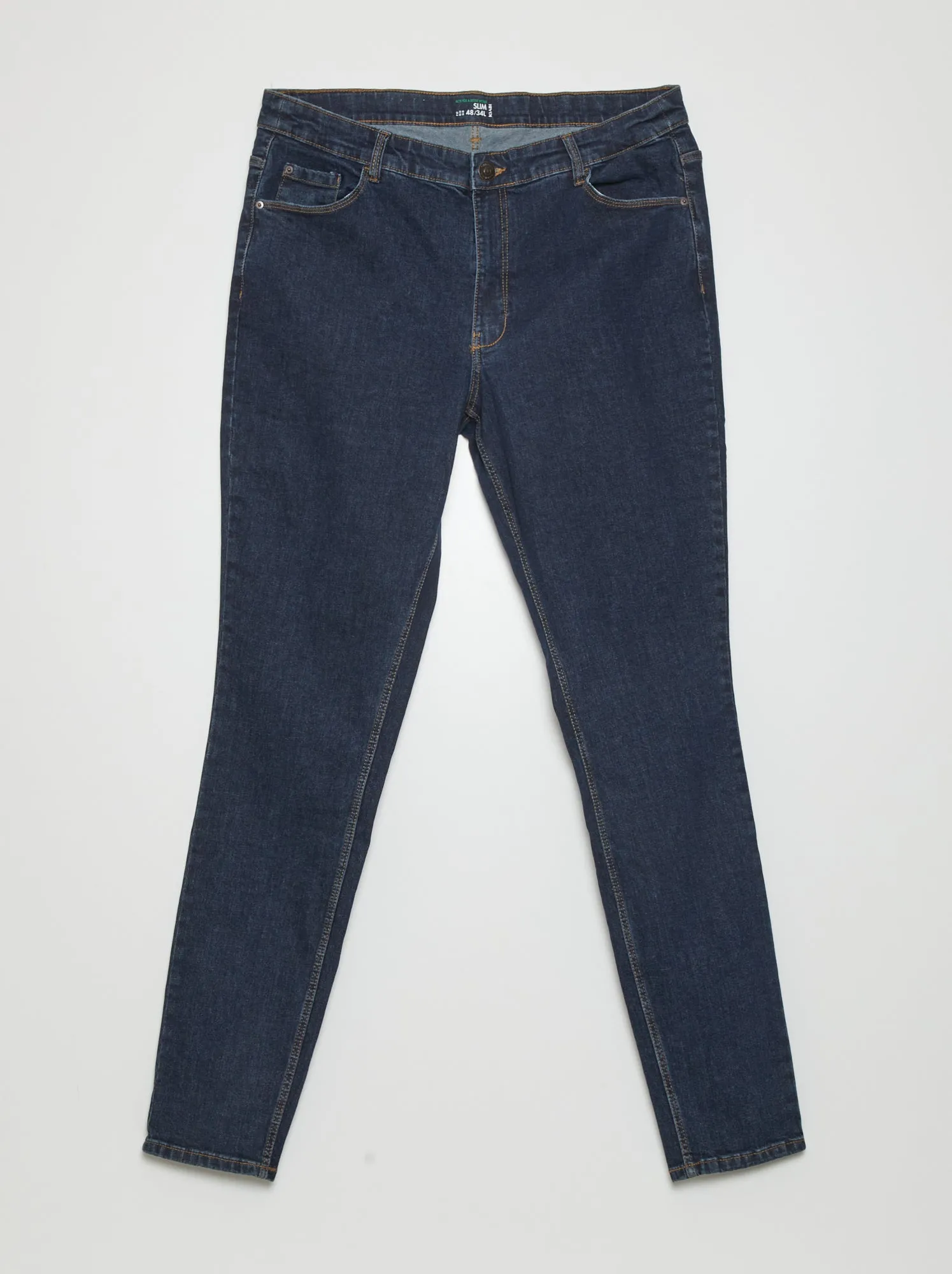 Jeans slim a vita alta - L34 - BLU