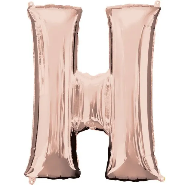 Lettera H in oro rosa 41 cm