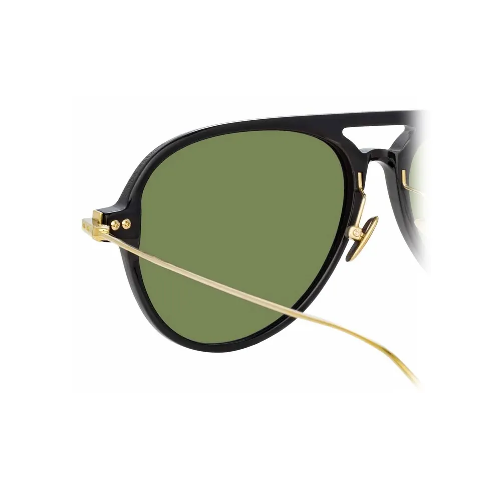 Linda Farrow - Occhiali da Sole Aviator Linear Gilles C3 in Nero - LF24C3SUN - Linda Farrow Eyewear