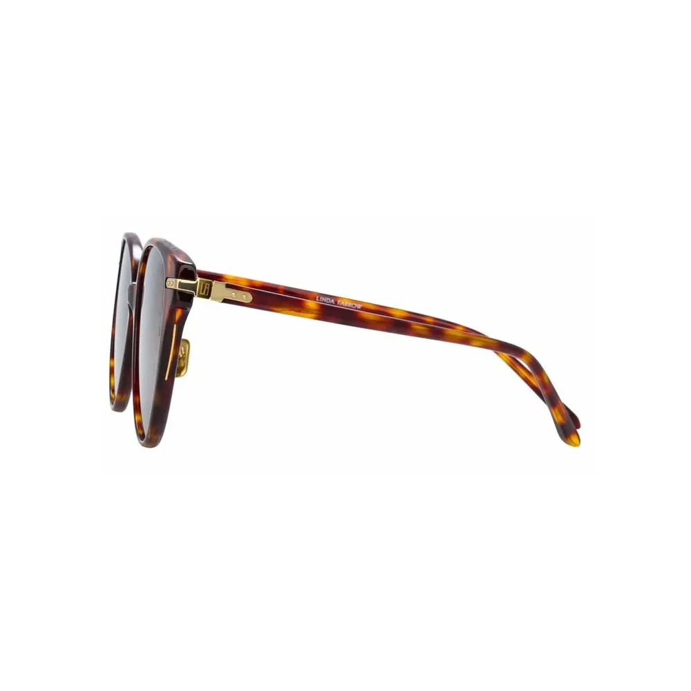 Linda Farrow - Occhiali da Sole Cat-Eye Linear Arch C8 in Tartaruga - LF26C8SUN - Linda Farrow Eyewear