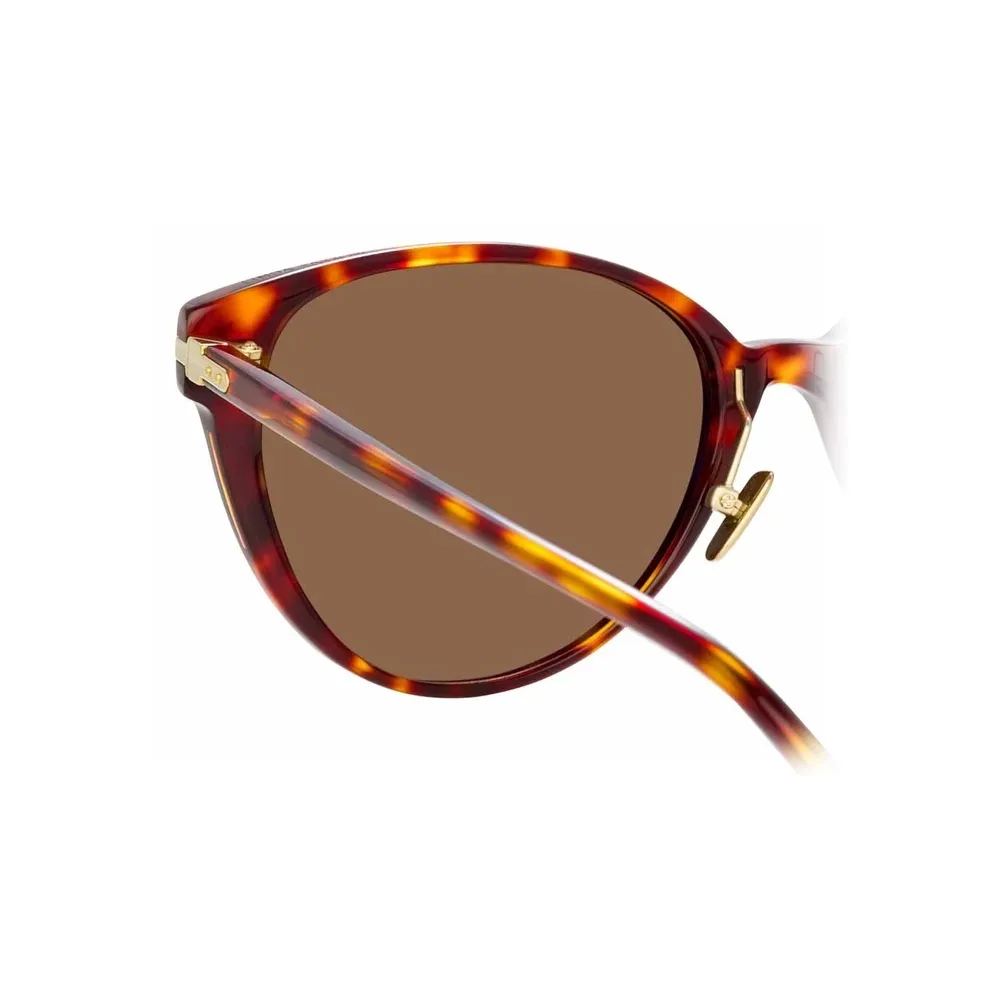 Linda Farrow - Occhiali da Sole Cat-Eye Linear Arch C8 in Tartaruga - LF26C8SUN - Linda Farrow Eyewear