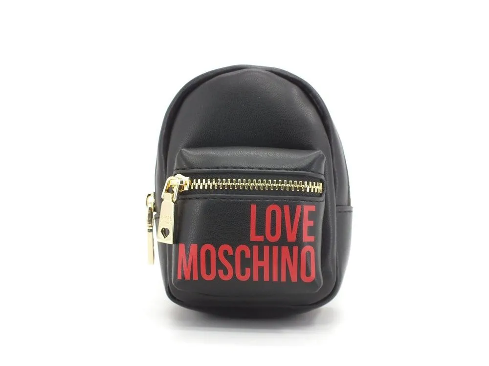 LOVE MOSCHINO Portachiavi Bags Charms Logo Mini Zaino Nero JC6400PP1ELT0000