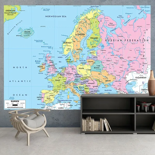 Mappa politica dell'Europa - FOTOMURALI