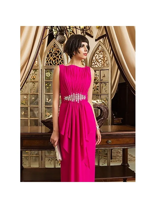 MARGARET - Abito lungo elegante a tubino in georgette