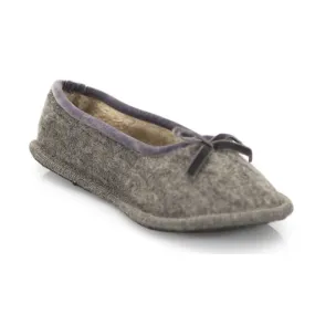 Neck Mate - Asolo - Pantofole Artigianali Donna - Ballerina in Lana Cotta Intrecciata - Grigio Medio