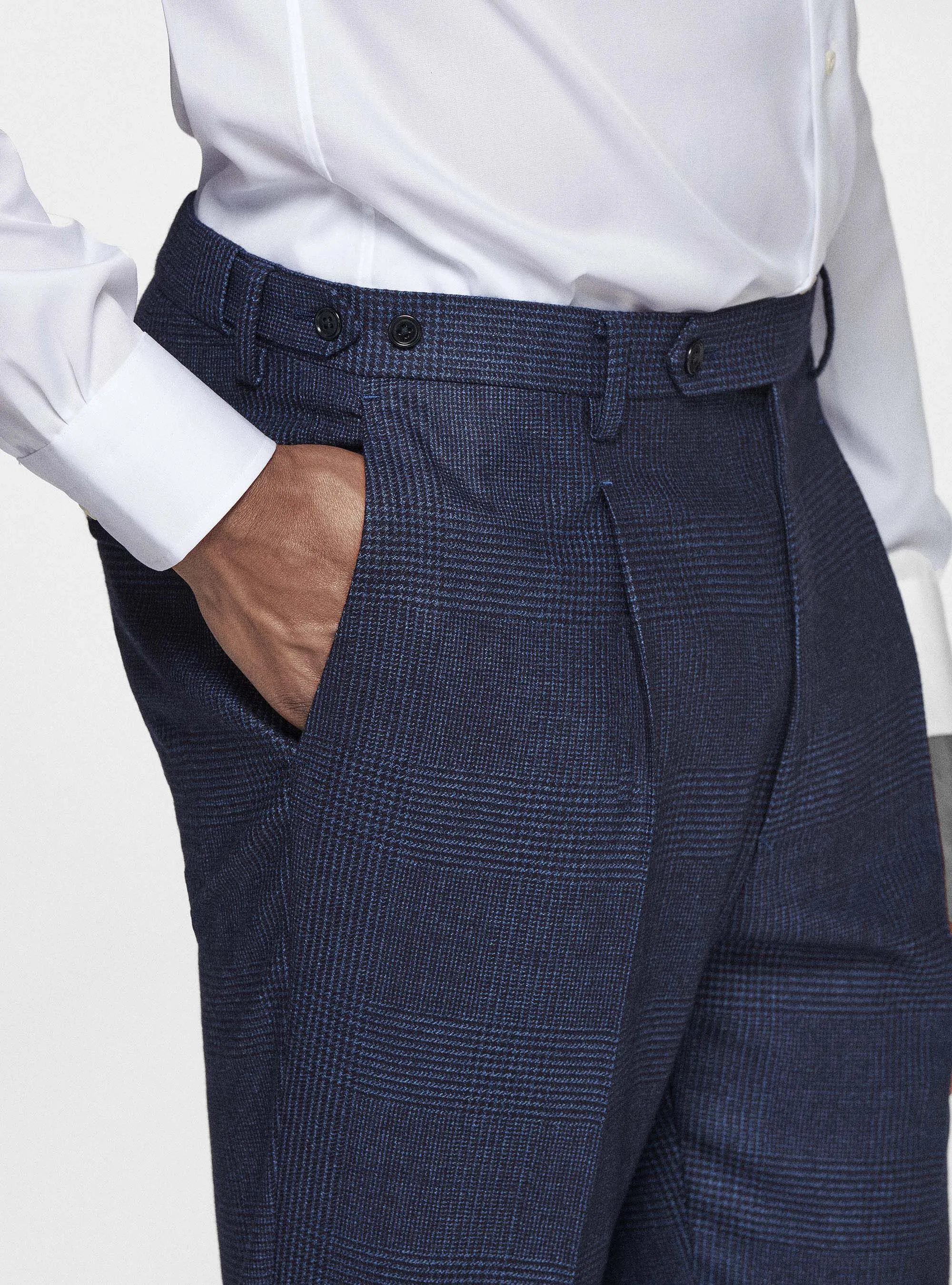 Pantaloni in pura lana fantasia