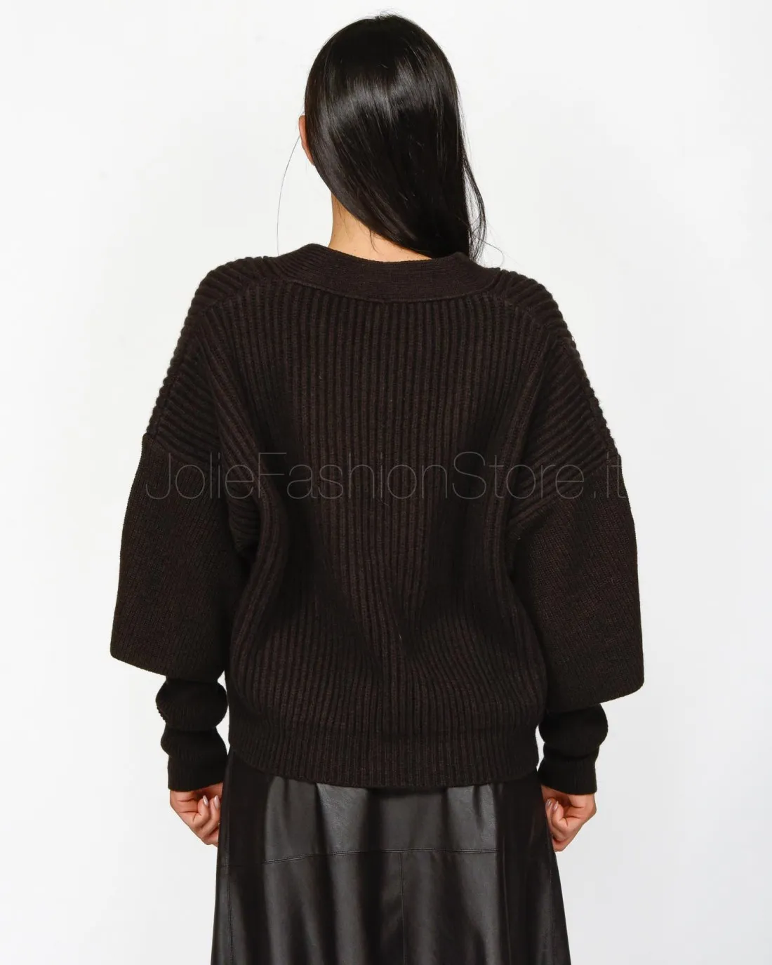 ---------------  ---------------  ---------------  ---------------  --------------Pinko BRIOSO CARDIGAN WARM WOOL CACH BROWN BEY