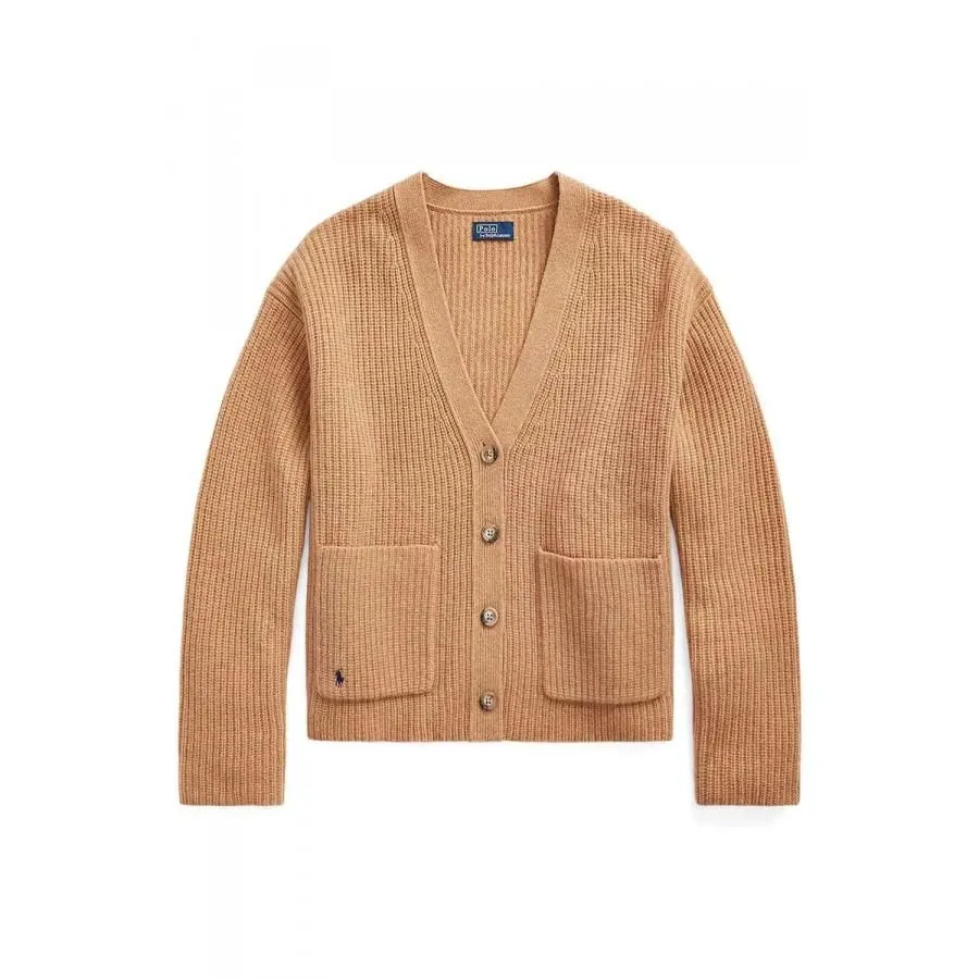 --Polo Ralph Lauren Cardigan Con Scollo A V In Lana E Cashmere A Costine-