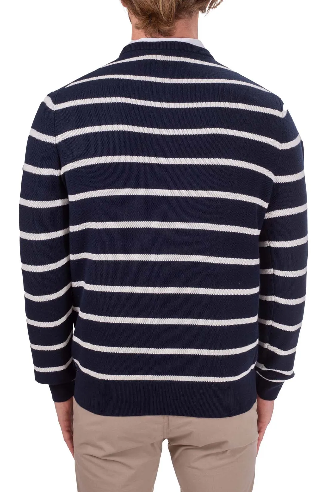 POLO RALPH LAUREN Pullover uomo a righe con logo a contrasto