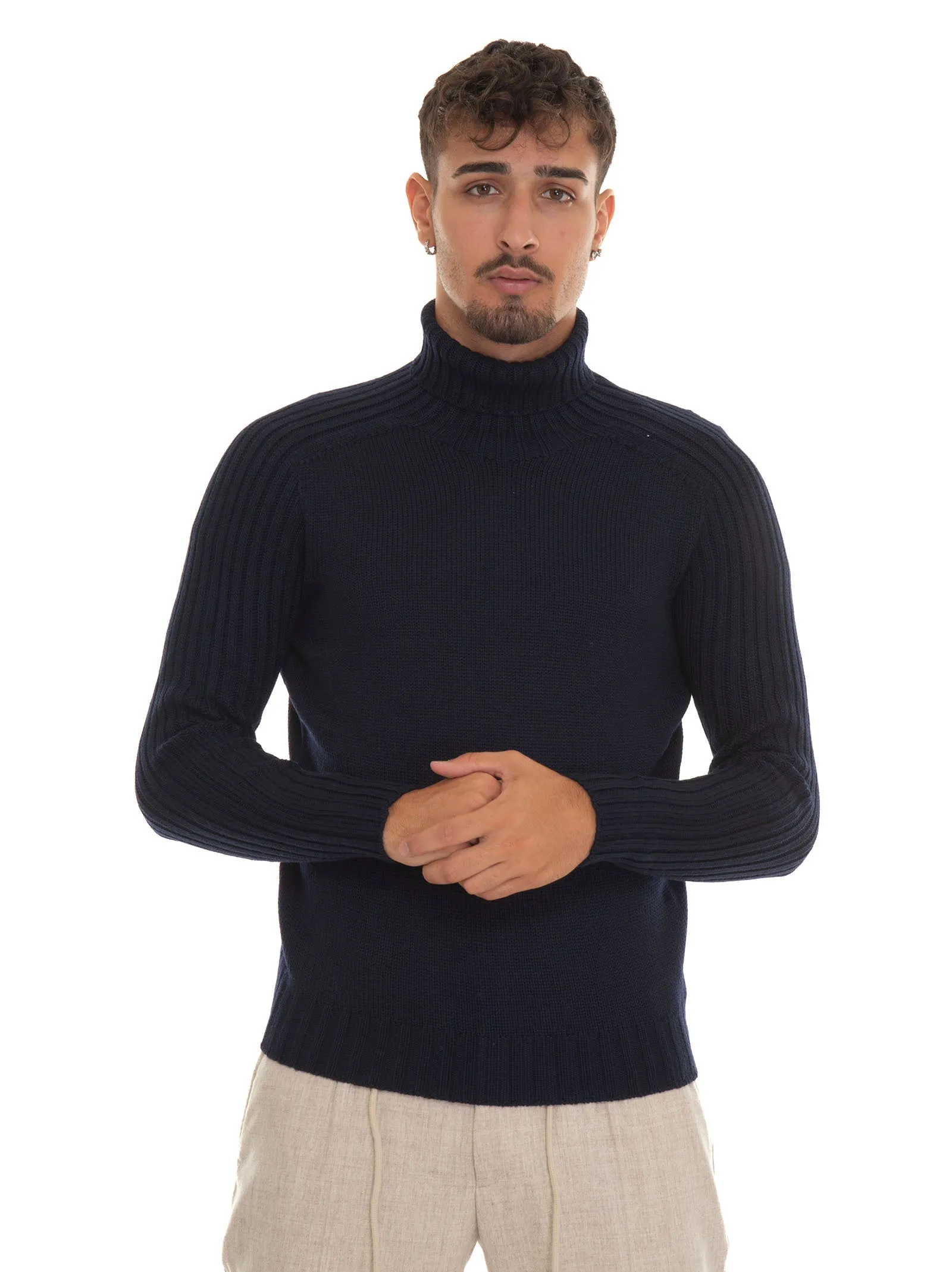 Pullover collo alto Blu Gran Sasso Uomo