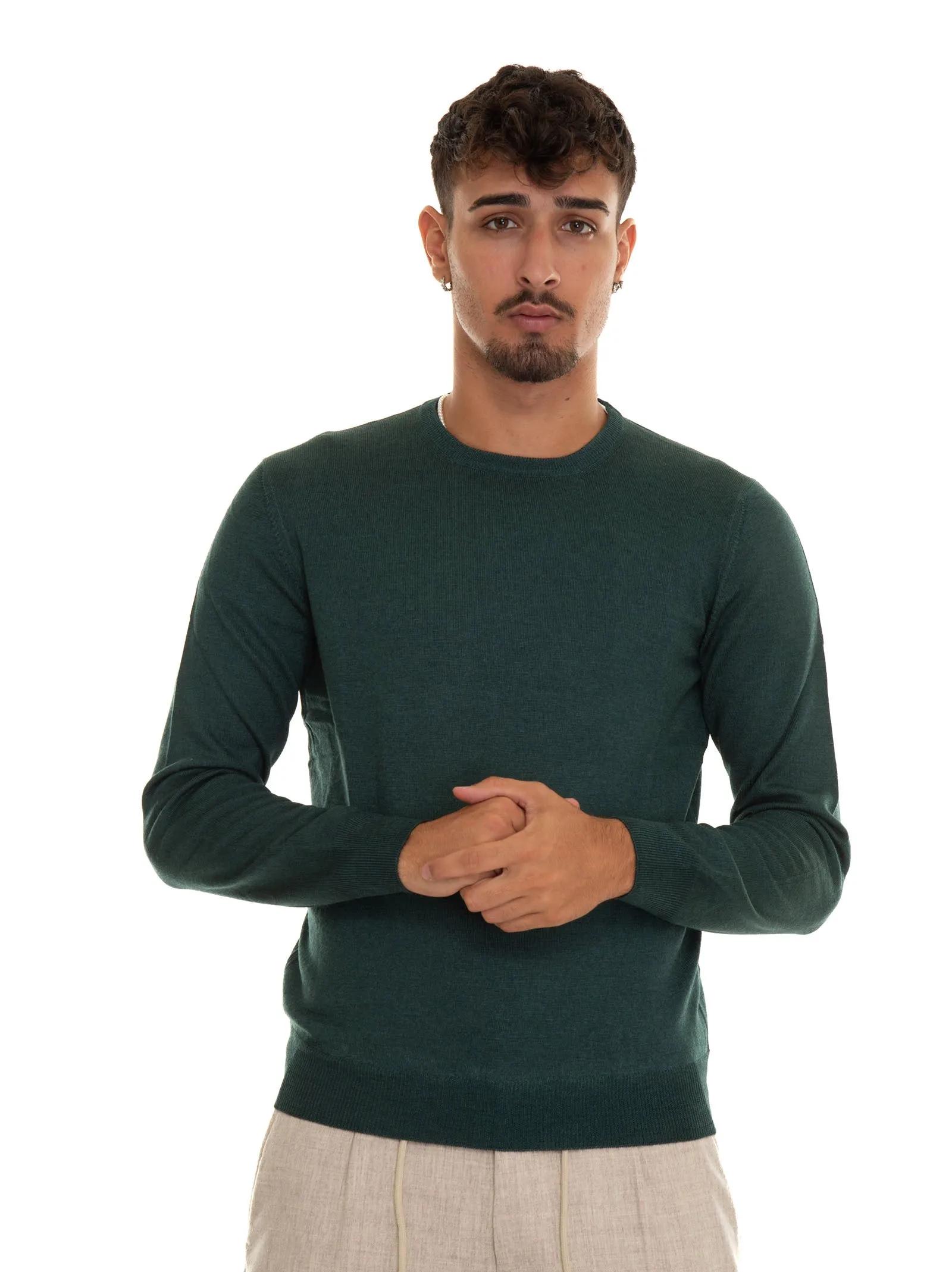 Pullover girocollo Verde Gran Sasso Uomo